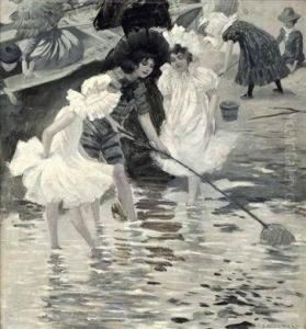 Madchen Am Strand by Josef Wodzinski