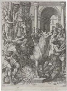 Perillus Condemned To The Bronze Bull By Phalaris.