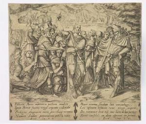 Moses Performing Miracles Before The Pharoah by Pierre Woeiriot