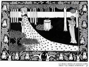 La Beale Isoud at Joyous Gard, illustration from 'Le Morte d'Arthur', pub. 1894
