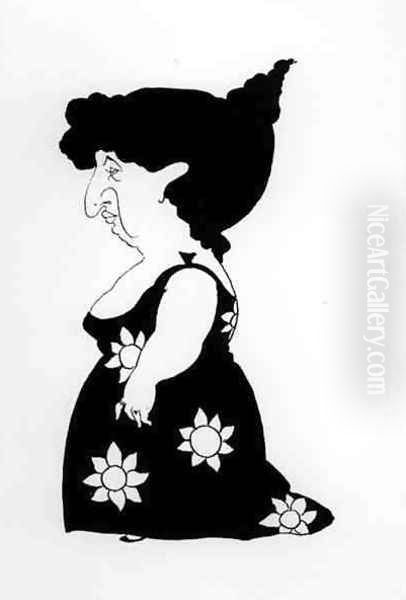 Caricature of a figure in a sunflower dress, from 'Bon Mots' - view 1