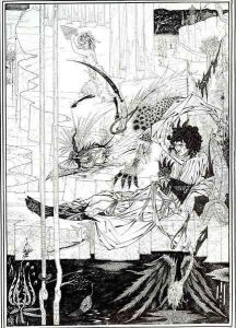 How King Arthur Saw the Questing Beast by Aubrey Vincent Beardsley