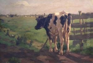 Cow Looking Out Over Pasture by Herman Wolbers