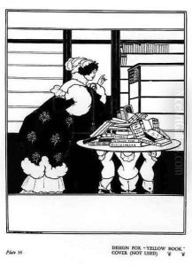 Woman in a Bookshop, design for a 'Yellow Book' cover (unused) c.1894-5 by Aubrey Vincent Beardsley