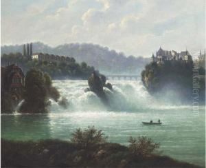 A Castle Overlookng Cascading Water