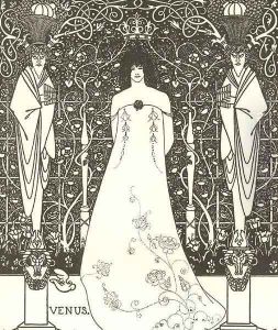 Venus Between Terminal Gods by Aubrey Vincent Beardsley