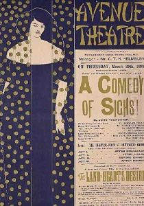 Poster advertising 'A Comedy of Sighs', a play, 1894 by Aubrey Vincent Beardsley