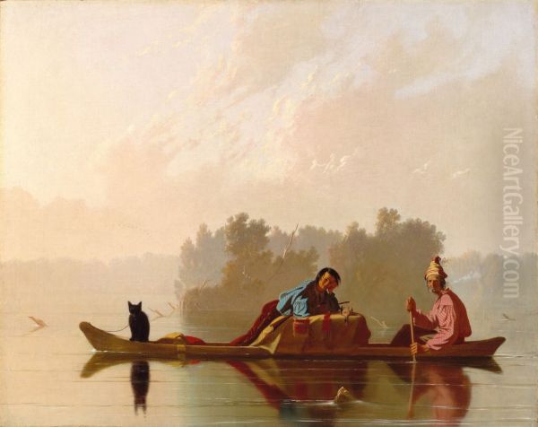 Fur Traders Descending the Missouri by George Caleb Bingham