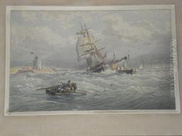 Sailing Vessels In Squally Waters - view 1