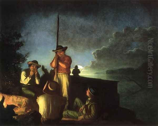Wood-Boatmen on a River - view 1