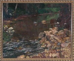 Bachlauf Im Waldinneren by Eugen Wolff