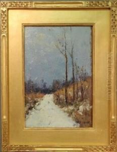 A Winter Landscape With A Snow by Gustave Wolff