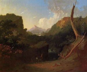 Deer in a Stormy Landscape by George Caleb Bingham