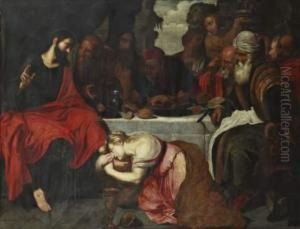 La Madeleine Aux Pieds Du Christ Ou Le Repas Chez Simon by Arthus Wolfort