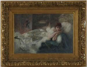 Elegante A L'eventail by Friedrich Ernst Wolfrom