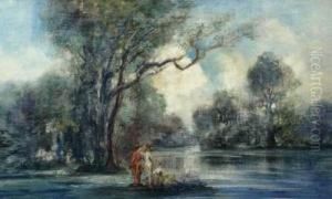 Paar In Seelandschaft by Friedrich Ernst Wolfrom