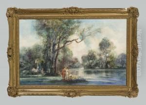 Paar In Seelandschaft by Friedrich Ernst Wolfrom