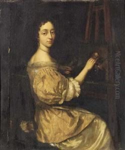Portrait Of A Lady Painting At An Easel