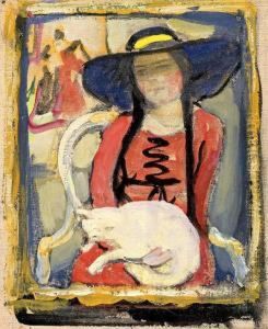 "madchen Mit Katze" by Julie Wolfthorn