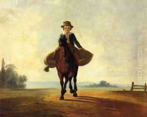 The Mill Boy: The Boonville Juvenile Clay Club Banner by George Caleb Bingham