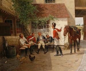 Soldiers Sharing A Joke by William Barnes Wollen