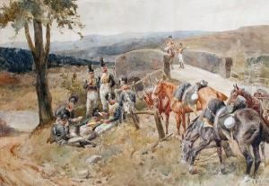 An Outpost Of The Light Dragoons, Peninsula War by William Barnes Wollen