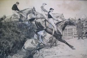 The Grand National 'beecher's Brook' The Favourite's Down by William Barnes Wollen