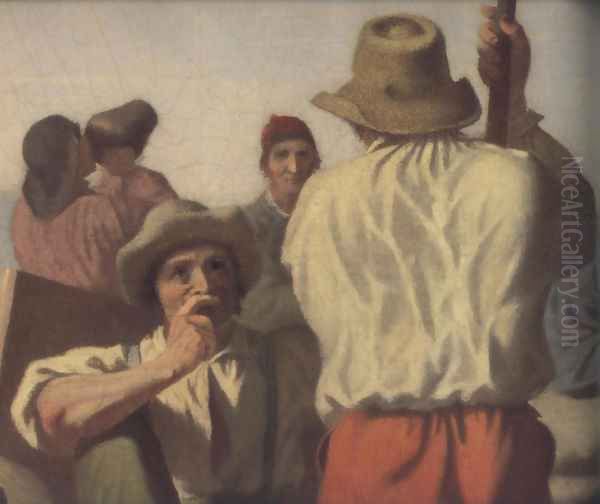 Lighter Relieving A Steamboat Aground 1847 (details) - view 1