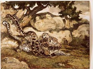 A Python Killing a Tiger by Antoine-louis Barye