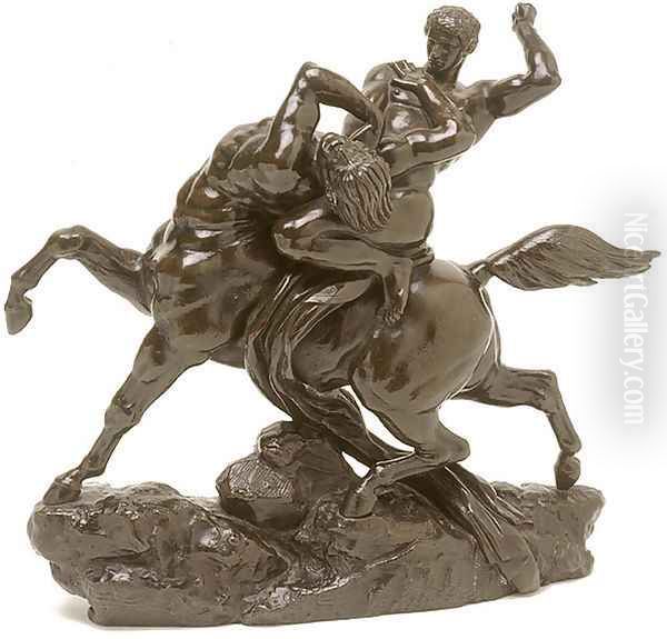 Esquisse pour Thesee combatant le centaure Bienor (Study for Theseus slaying the centaur Bienor) (or Un Centaure and Lapith (A Centaur and Lapith)) - view 1