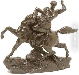 Esquisse pour Thesee combatant le centaure Bienor (Study for Theseus slaying the centaur Bienor) (or Un Centaure and Lapith (A Centaur and Lapith)) by Antoine-louis Barye