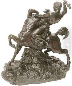 Thesee combatant le centaure Bienor (2e reduction) [detail #1] (Theseus slaying the Centaur Bienor (2nd reduction)) by Antoine-louis Barye