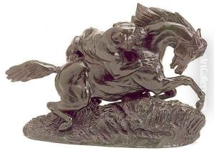 Cheval attaque par un tigre (Horse attacked by a tiger) by Antoine-louis Barye