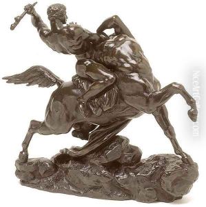 Thesee combatant le centaure Bienor (2e reduction) (Theseus slaying the Centaur Bienor (2nd reduction)) by Antoine-louis Barye