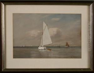 Segler Auf Der Elbe by Georg Wolters
