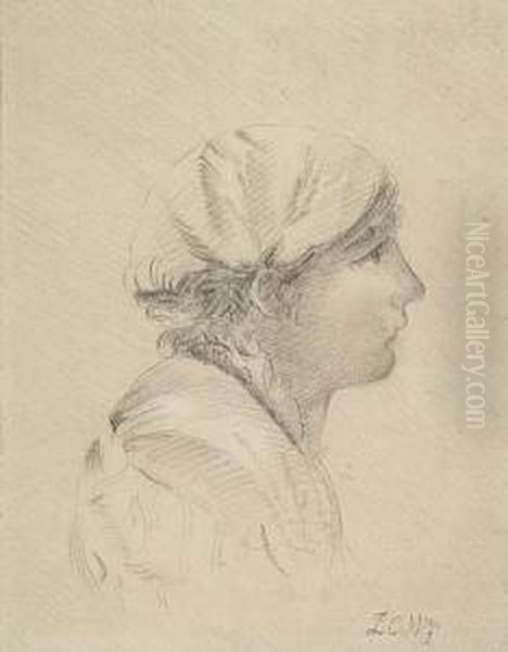 Portrait Of A Woman In Profile - view 1