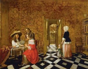 Merry Company at a Table by Hendrick Van Der Burch
