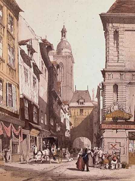 L'Abbaye St. Armand, Rouen from 'Picturesque Architecture in Paris', 1839 - view 1