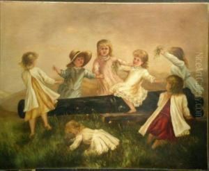 Children Playing On A Cannon by Wood