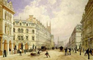 Holborn Viaduct looking East, City of London, 1871 by Thomas Shotter Boys