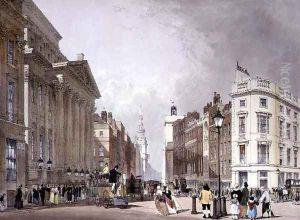 Cheapside and Mansion House, 1842 by Thomas Shotter Boys