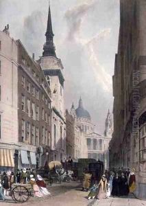 St. Paul's from Ludgate Hill, 1842 by Thomas Shotter Boys