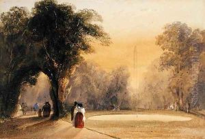 Fountain in the Gardens, Paris, Evening by Thomas Shotter Boys