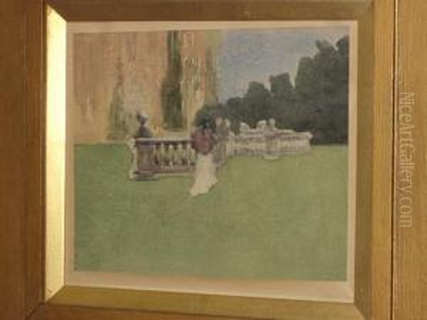Lady On A Garden Terrace - view 1