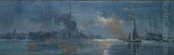 Naval Battleship Leavingdock - view 1