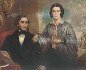 Portrait Of A Lady And A Gentleman by John Wood