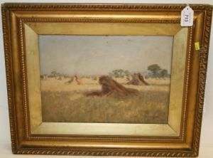 Haystacks In A Field by John Barlow Wood