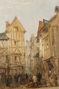 A Town Scene by Lewis John Wood