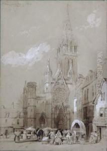 Saint Pierre Vue De La Place A Caen by Lewis John Wood