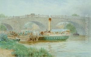 Arrival Of A Steamer At The Old Kew Bridge Arrival Of A Steamer At The Old Kew Bridge